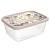 Контейнер для продуктов прямоугольный 0,5л с декором (бежево-розовый)