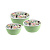 Комплект мисок "Latina" 3 шт. (1,1л+2,1л+3,2л) с крышками с декором (зеленый)