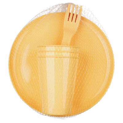 Набор для пикника, 9 предметов (бледно-желтый)