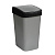 Ведро для мусора с подвижной крышкой 10л "Tandem" (сер.металлик/черный)