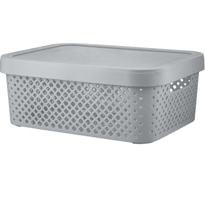 Корзинка Plast Team 360х275х139мм 10л серый шторм (то)