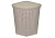 Корзина для белья угловая с крышкой 60л. Ротанг (латте) (то)