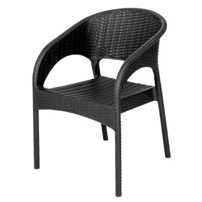 Кресло RATTAN Ola Dom 580х620х805мм (антрацит)