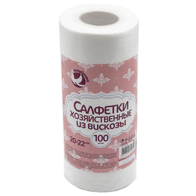 Салфетки из вискозы (спанлейс) ГОЛУБУШКА хозяйственные 20х22см 100шт в рул.