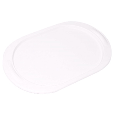 Поднос овальный 48х29см. Фактура поверхности  "Древесина" (белый) (то)