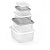 Набор емкостей для СВЧ "Матрешка" (0,2л; 0,4л; 0,7л; 1,2л; 1,9л)(бело-серый) (то)