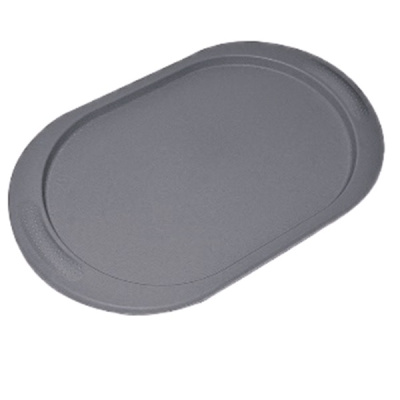 Поднос овальный 48х29см. Фактура поверхности  "Древесина" (серый) (то)