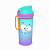 Стакан детский с декором и петлей 400мл (голубой) (то)