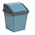 Ведро для мусора с подвижной крышкой 16л квадратное (бирюзово-синий/серый)