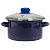 Кастрюля эмал цил кобальт 2,0л стекл/кр мет/об