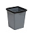 Ведро для мусора с фиксатором 8,5л квадратное (серо/черный) (то)
