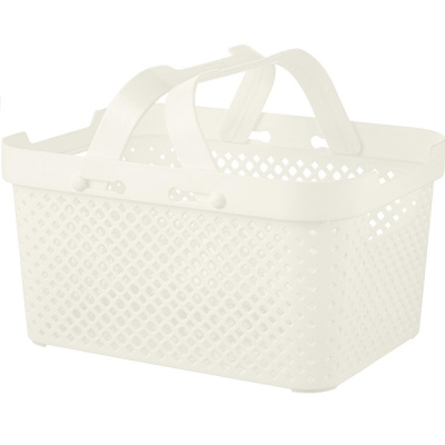 Корзинка Plast Team 350х270х203мм (с руч.) 15л молочный туман (то)