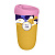 Стакан для горяч. и холодн. напитков с крышкой и декором 550мл (желтый)(то)