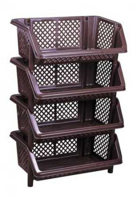 Этажерка "Универсал" 4-х секцион. (коричневый)(то)