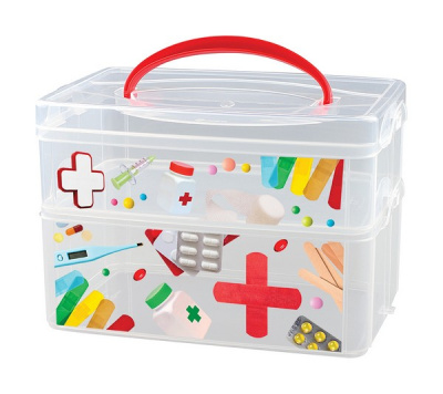 Коробка универсальная с ручкой и декором "MULTI BOX" 2секции