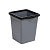 Ведро для мусора с фиксатором 14л квадратное (серо/черный) (то)