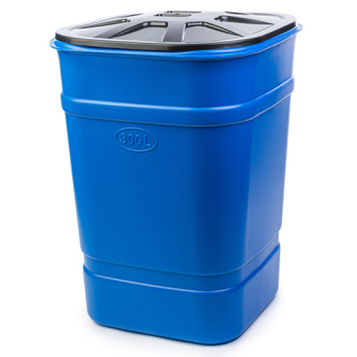 Бочка-бак 300л с крышкой  (квадратный) (микс)