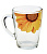 Кружка  300 мл "Капучино"  Георгин желтый половинка